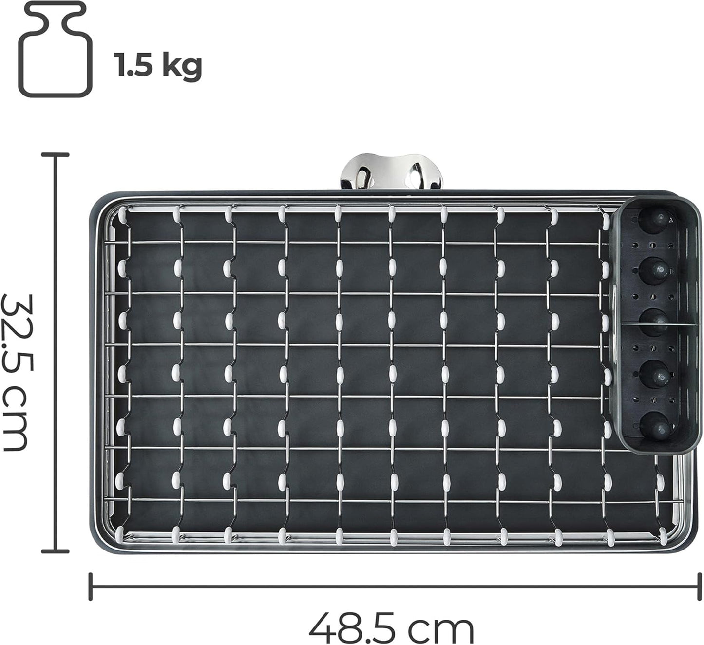 Égouttoir à Vaisselle Compact avec Grand Plateau