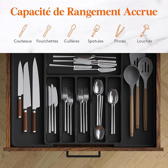 Range Couvert Extensible pour tiroir