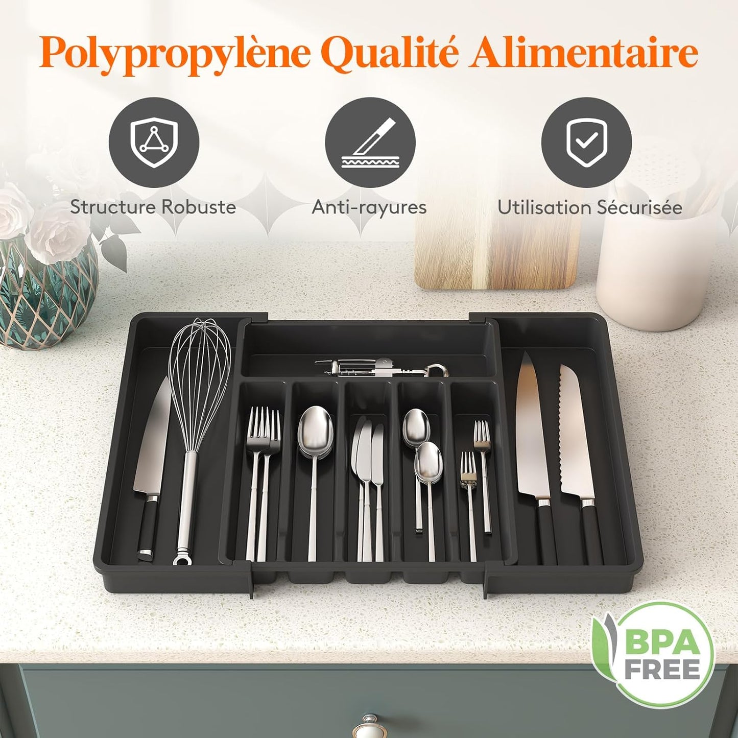 Range Couvert Extensible pour tiroir