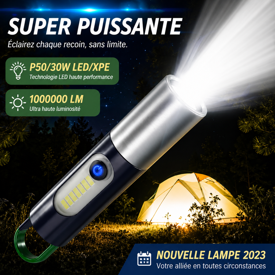 lampe de poche LED rechargeable multifonctionnelle