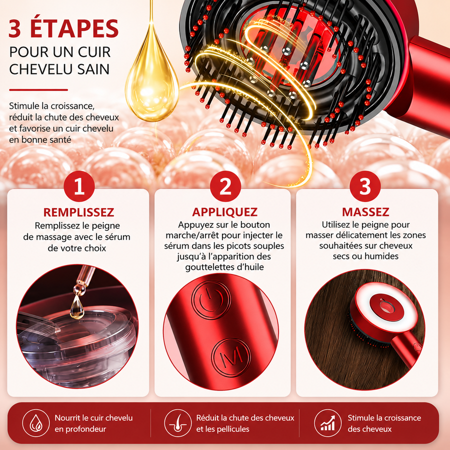 Brosse Électrique Massage Soin Capillaire