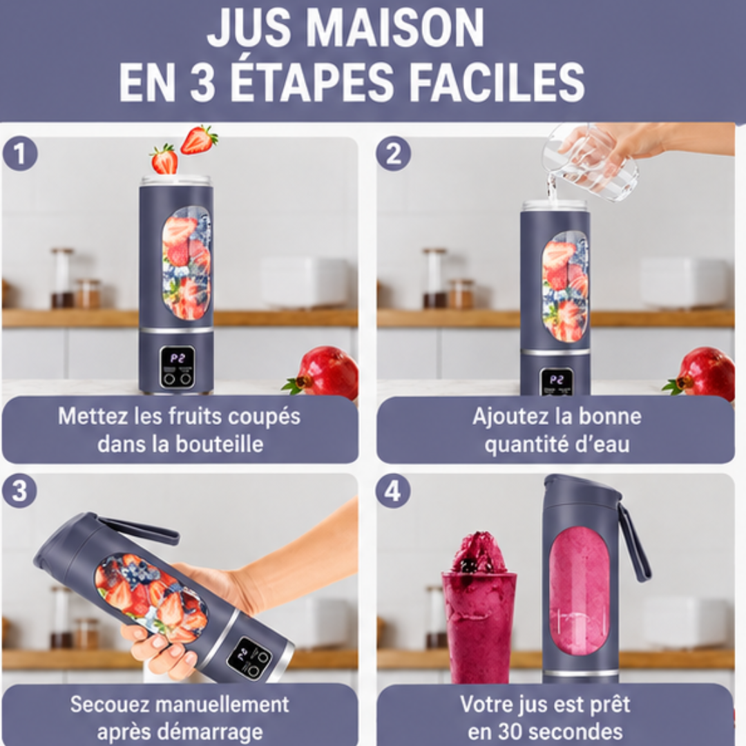 Blender Portable Rechargeable Mixez Partout Instantanément