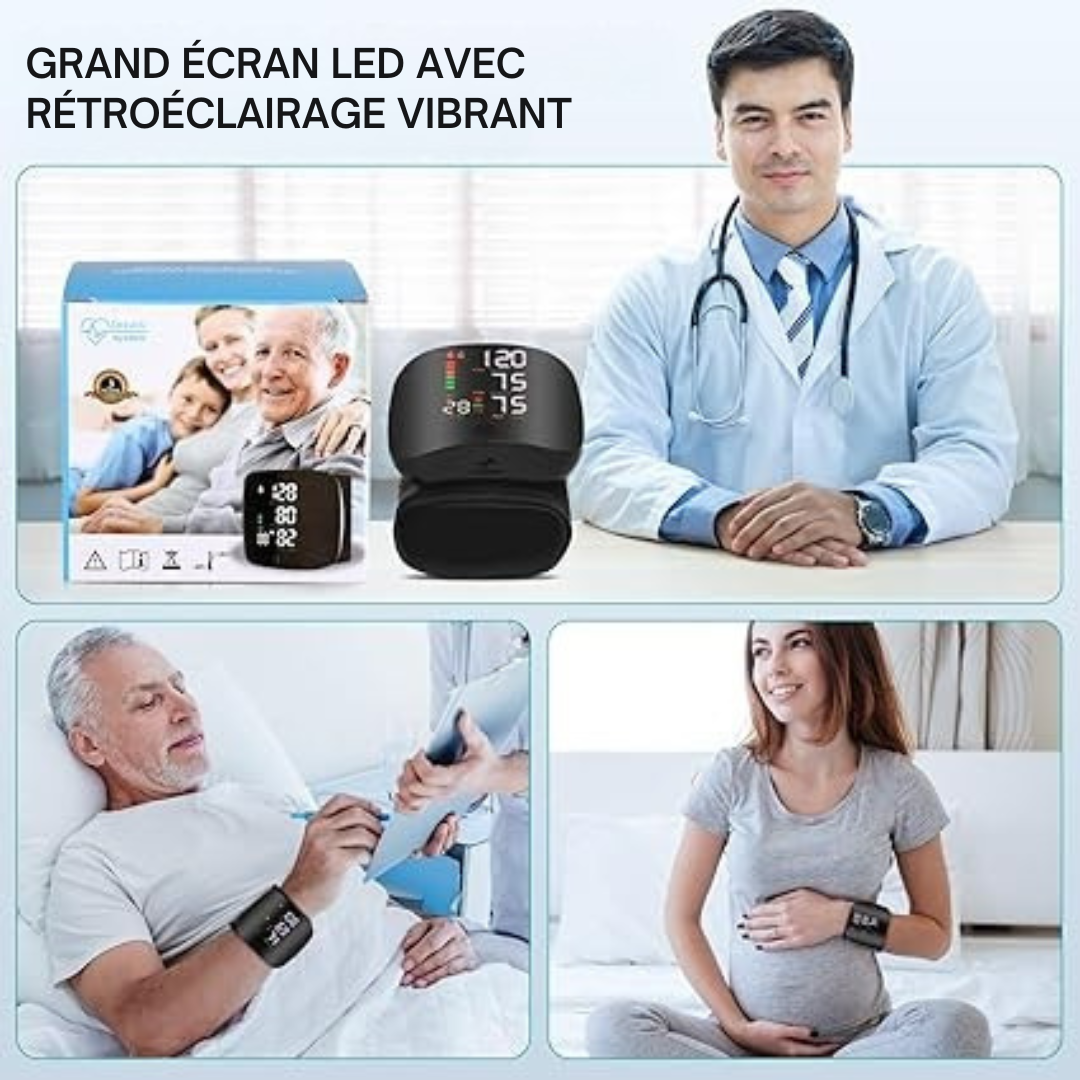 Tensiomètre de poignet avec écran LCD numérique