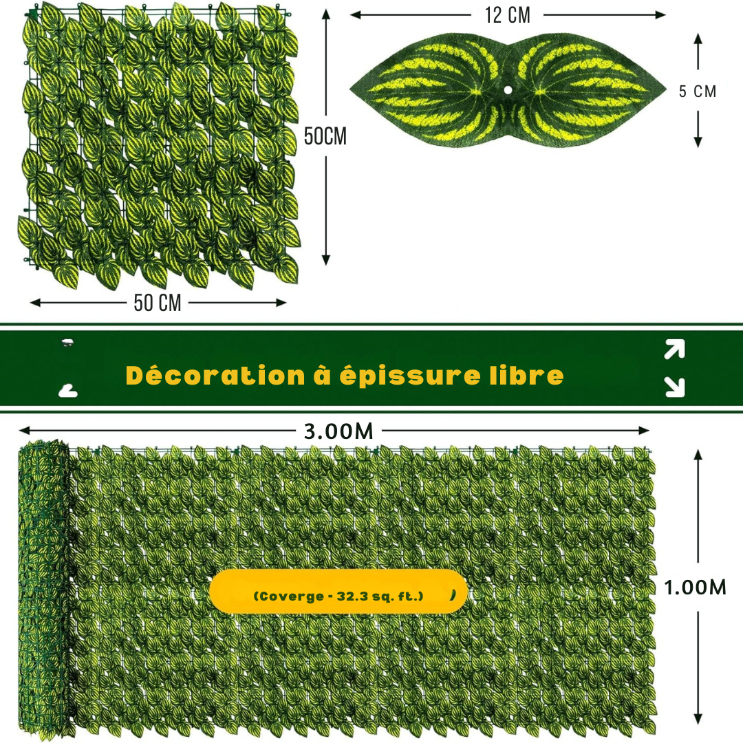Clôture d'intimité  en lierre artificielle 3m/1m