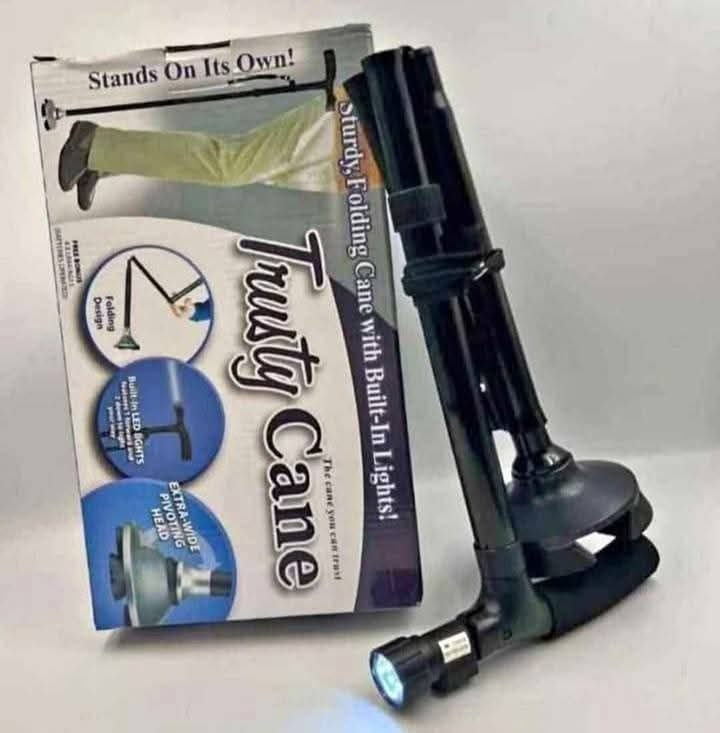 Canne de marche pliable avec lampe LED Intégrée