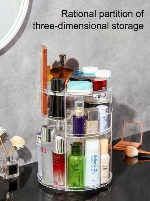 Boîte de rangement cosmétique rotative 360°
