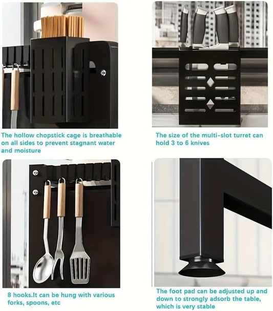 Égouttoir à Vaisselle à 2 Niveaux avec Couvercle