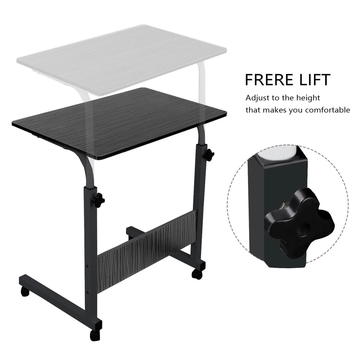 Table Bureau Mobile  Réglable en hauteur